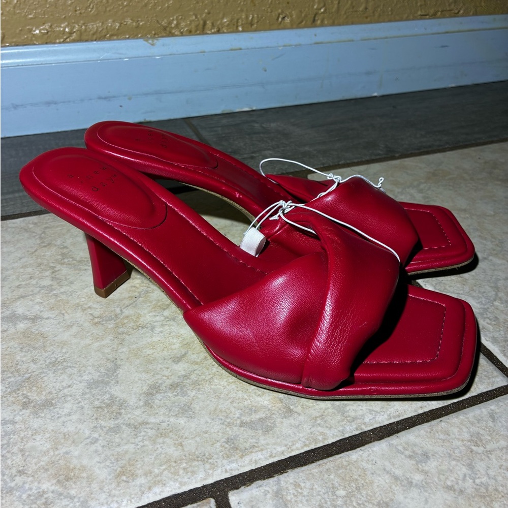 Elegant Red Women's Heeled Sandals